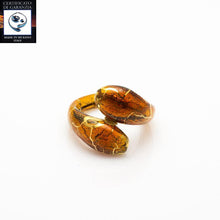 Load image into Gallery viewer, Bracciale due gocce spugnato ORO/AMBRA - Top Glass Murano
