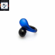 Carica l&#39;immagine nel visualizzatore di Gallery, Anello due gocce bicolor satinato NERO/BLU - Top Glass Murano
