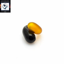 Load image into Gallery viewer, Anello due gocce bicolor satinato NERO/ARANCIO - Top Glass Murano
