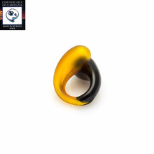 Load image into Gallery viewer, Anello due gocce bicolor satinato NERO/ARANCIO - Top Glass Murano
