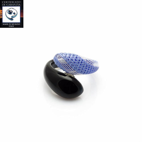 Bracciale due gocce murrina battuta AZZURRO - Top Glass Murano