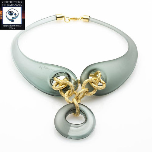 Collana a due gocce con pendaglio - Top Glass Murano