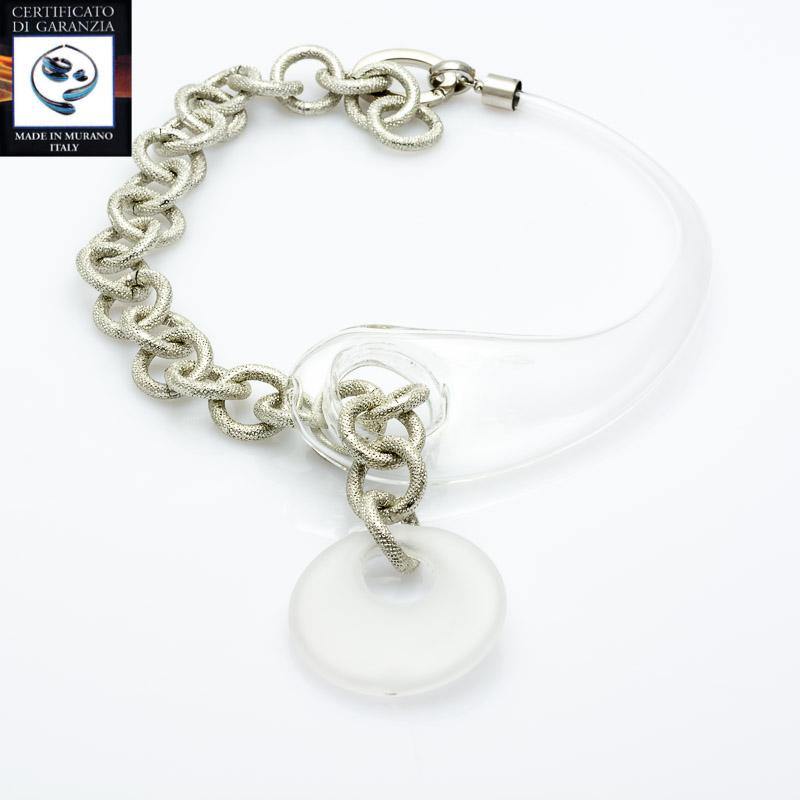 Collana a goccia con catena e pendaglio - Top Glass Murano