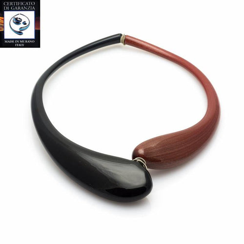 Collana due gocce avventurina NERO/ROSSO - Top Glass Murano