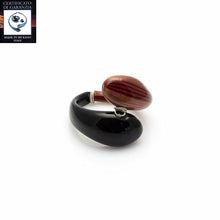 Load image into Gallery viewer, Bracciale due gocce avventurina NERO/ROSSO con filigrana - Top Glass Murano
