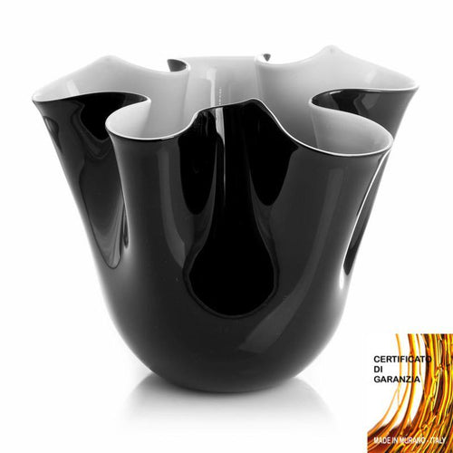 Vaso fazzoletto BIANCO/NERO - Top Glass Murano